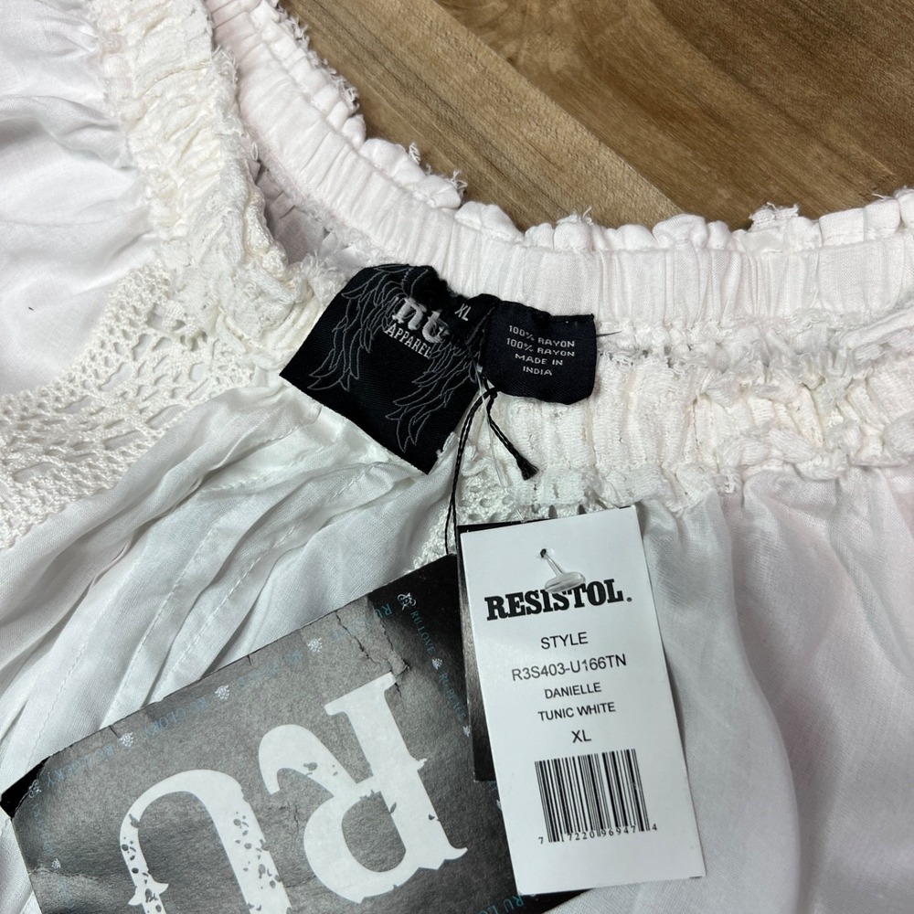 Resistol White Lace Dress XL 100% Rayon Boho Western Fringe Cowgirl Style NWT - Picture 7 of 13
